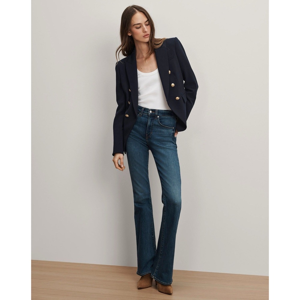 Veronica Beard Miller Dickey Jacket Navy Double Breasted Blazer Gold Button Sz 6 - Picture 4 of 11